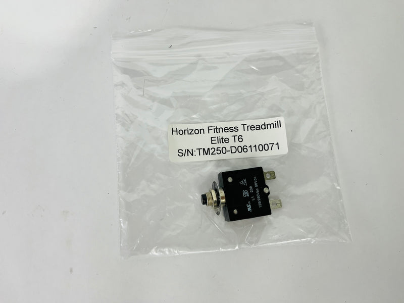 Horizon Fitness Elite T6 Treadmill Power Circuit Breaker (PP76)