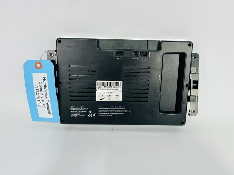 NordicTrack X11i Commercial Treadmill Display Console Panel 402547 (CP520)