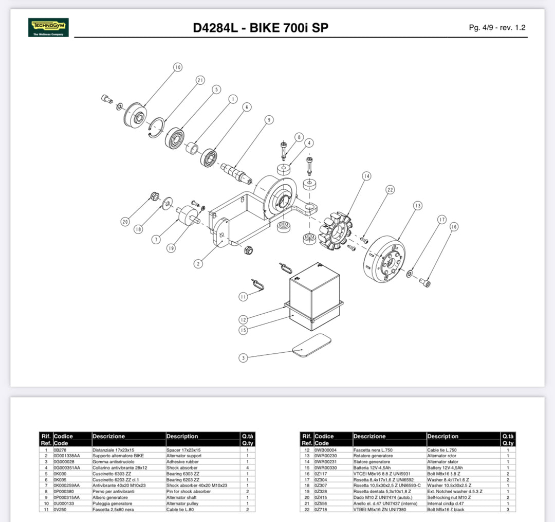 Cardio Equipment Parts