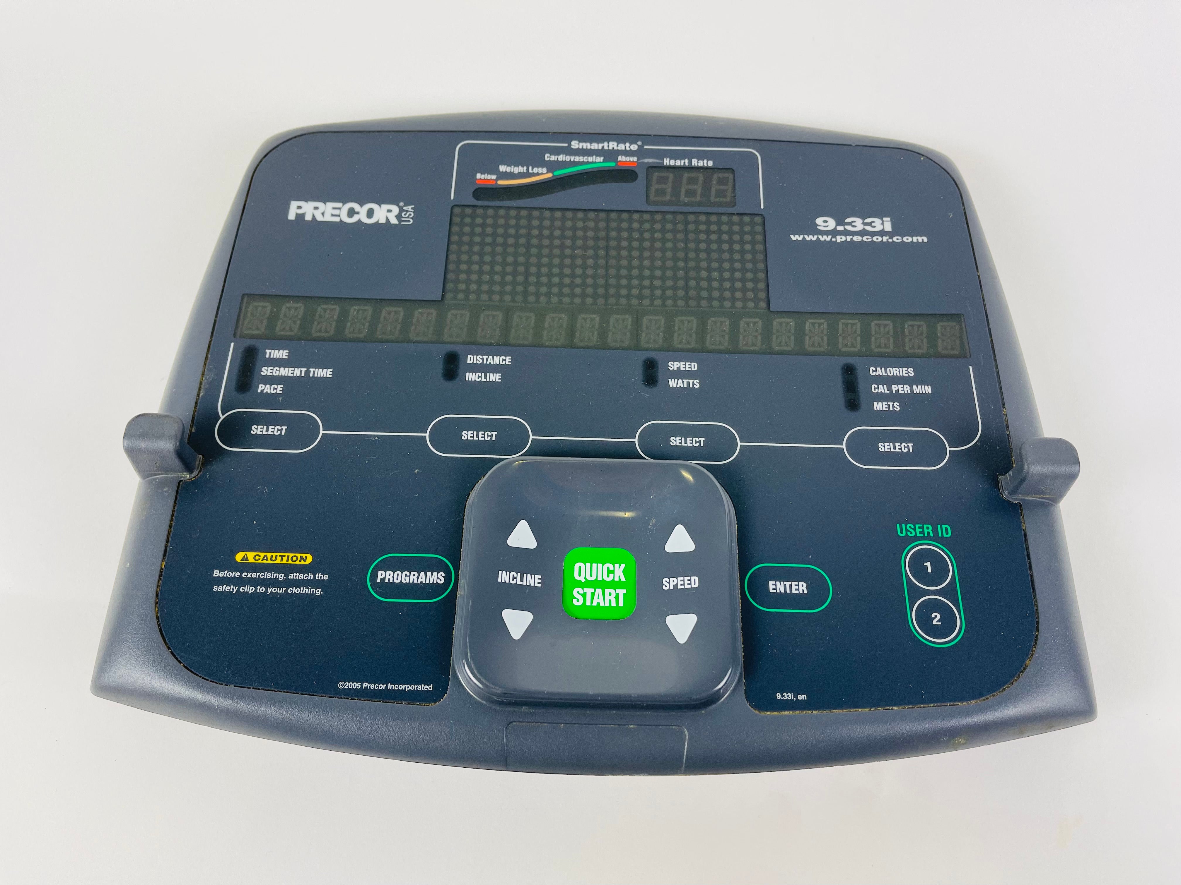 Precor 9.33i Stone Gray Treadmill Display Console Panel (CP164)