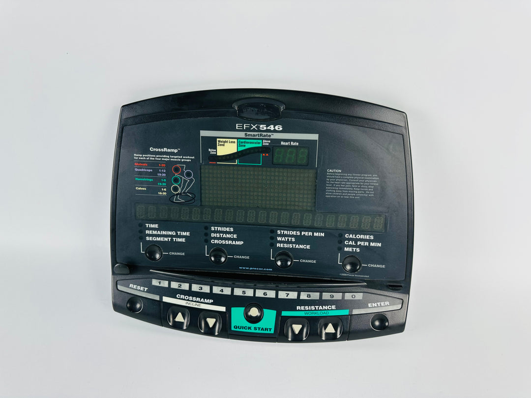 Precor EFX 546 556 Elliptical Display Console Panel Board Overlay CP2
